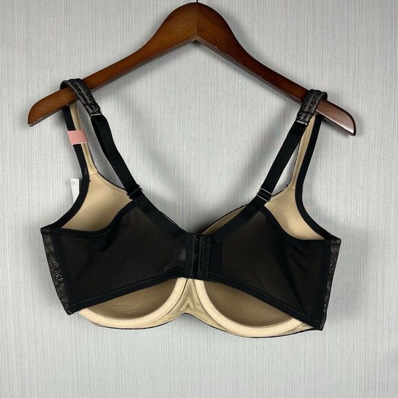 Cacique Lightly Lined Balconette Black Lace Overlay 38DDD NWT - Picture 4 of 5